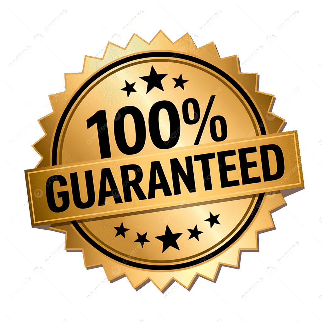 pngtree 100 satisfaction guaranteed gold badge seal png image 20957525
